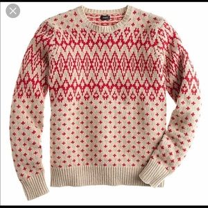 J. Crew Nordic diamond wool sweater. Size medium